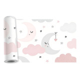 Quartinho Decorado Faixa Border Lua Estrelas Nuvens Infantil Adesivo Kit B389 Cor Colorido
