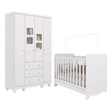 Quarto Bebê Berço Americano Ben Guarda Roupa 4pts Uli Peroba
