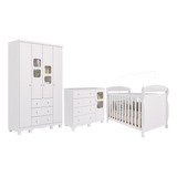 Quarto Bebê Berço Marquesa 3em1 Guarda Roupa 4pts Cômoda Uli
