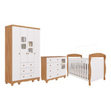 Quarto Bebê Berço Marquesa 3em1 Guarda Roupa 4pts Cômoda Uli