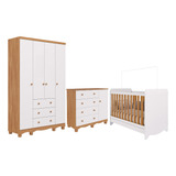 Quarto Bebê Completo Berço Americano Ben Guarda Roupa Cômoda
