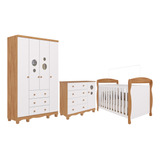 Quarto Bebê Completo Berço Americano Guarda Roupas Cômoda F