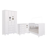 Quarto Bebê Completo Berço Americano Guarda Roupas Cômoda Fm