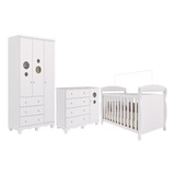 Quarto Bebê Completo Berço Americano Guarda Roupas Cômoda