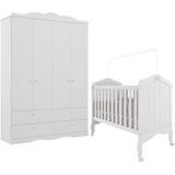 Quarto Bebê Completo Berço Americano Provençal Guarda Roupa