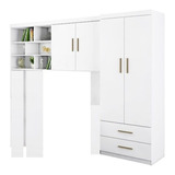 Quarto Casal Modulado Guarda roupa Com 4 Portas Sem Cama