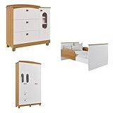 Quarto De Bebê Berço Cômoda 4 Gavetas 1 Porta Guarda Roupa 4 Pts 2 Gavetas Happy Espresso Móveis Nature Branco