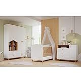 Quarto De Bebê Berço E Cômoda 3 Gavetas 1 Porta E Guarda Roupa 4 Portas 4 Gavetas Happy Espresso Móveis Branco