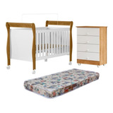 Quarto De Bebê Com Berço Mini Cama Com Colchão Slim Eg