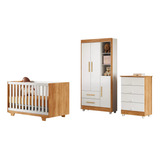 Quarto De Bebê Completo 100 Mdf Com Cômoda Berço E