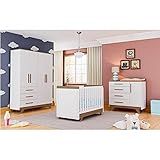 Quarto De Bebê Completo Com Guarda Roupa Cômoda E Berço 100  Mdf Jolie Retrô Espresso Móveis