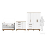 Quarto De Bebê Completo Com Guarda Roupa Cômoda E Berço