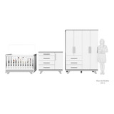 Quarto De Bebê Completo Com Guarda Roupa Cômoda E Berço