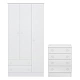 Quarto De Bebê Doce Sonho Com Roupeiro 2617 E Cômoda 777 Qmovi Branco