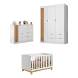 Quarto De Bebê Guarda Roupa E Cômoda Mdf E Berço Slim