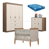 Quarto De Bebê Lívia E Berço Emilly Com Colchão Ortobom