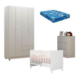 Quarto De Bebê Louise 4 Portas Com Berço Doce Sonho 100