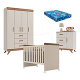 Quarto De Bebê Maya E Berço Lívia Com Colchão Ortobom