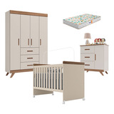 Quarto De Bebê Maya E Berço Mini Cama Lívia C Colchão Gazin
