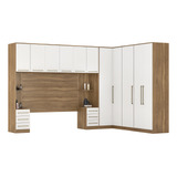 Quarto De Casal Guarda Roupa Modulado P Cama Box Leartam