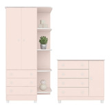 Quarto Doce Sonho Guarda Roupa 2 Portas E Cômoda 1 Porta