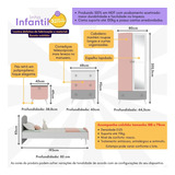 Quarto Infantil Completo C colchão Doçura Multimóveis Mp4332 Cor Branco cinza rosa