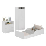 Quarto Infantil Completo Com Colchão Liz Multimóveis Branco