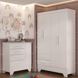 Quarto Infantil Completo Guarda Roupa 4 Portas 2 Eawt