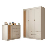 Quarto Infantil Guarda Roupa 3 Portas Cômoda 1 Porta Ayla