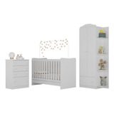 Quarto Infantil João E Maria Berço Roupeiro E Cômoda Branco
