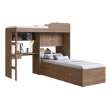 Quarto Juvenil Com Cama Alta Lion E Cama Tókio Montana Cor Art In Móveis Montana