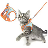Quays Coleira Peitoral Para Pet Cães Gatos Colete Refletivo Cor Laranja Laranja E Azul Tamanho Da Coleira P