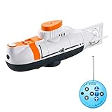 Qudai Mini Barco RC Submarino RC Barco Com Controle Remoto Brinquedo RC à Prova D água Para Crianças