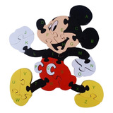 Quebra Cabeça 3d Mickey Madeira Peça Encaixe Letras Número