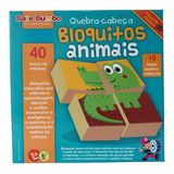 Quebra cabeça Educativo Madeira Bloquitos Animais 2 Anos