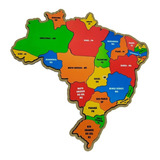 Quebra Cabeça Infantil Mapa Brasil Brinquedo Educativo Mdf