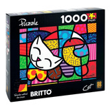 Quebra cabeça Puzzle 1000 Peças Romero Britto Cat Grow