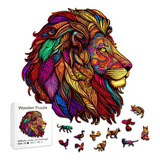 Quebra Cabeça Puzzle Madeira Jogo Leão 126 Peças A4