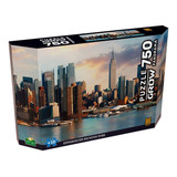 Quebra cabeça Puzzle Panorama Entardecer Em Nova York Com 750 Peças Grow
