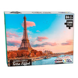Quebra Cabeça Torre Eiffel Paris 1000 Peças Família Amigos