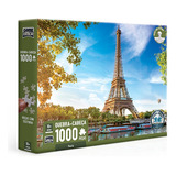 Quebra cabeça Torre Eiffel Paris 1000 Peças Game Office