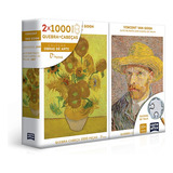 Quebra Cabeça Van Gogh Retrato Girassóis 2000 Peças Toyster