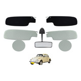 Quebra Sol Preto E Branco Retrovisor Interno Fusca 75 A 77