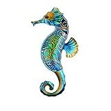 Queemie Decoração De Parede De Cavalo Marinho Em Metal 3D Cavalo Marinho Criatura Tema De Praia Litoral Esculturas De Parede Penduradas Para Casa Escritório Piscina Banheiro Quarto 