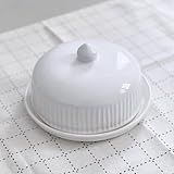 Queijeira Em Cerâmica Branca Louça Decoração 840g