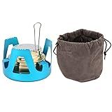 Queimador De Espírito Portátil Mini Fogão A álcool Para Acampamento Com Suporte Fogão A álcool Externo Para Acampamento Caminhadas Mochila Piquenique Churrasco Blue 