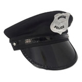 Quepe Chapéu Boina Policial Preto Fantasia