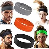 QUERO PRECISO 4 Faixas Headband Anti Suor Cabelo Testa Esporte Corrida Laranja Neon E Preta