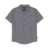 Quiksilver Camisa Masculina De Manga Curta Apero Classics Tecida Com Botões Oxford índigo Vintage 14 16