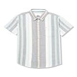 Quiksilver Camisa Masculina Oxford Strip Clássica De Tecido Com Botões Black Oxford Stripe Ss 241 G